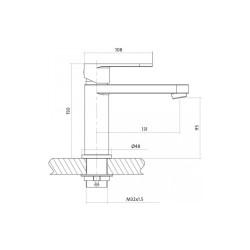 Змішувач Cersanit ELIO для умивальника з металевим донним клапан (S951-147)