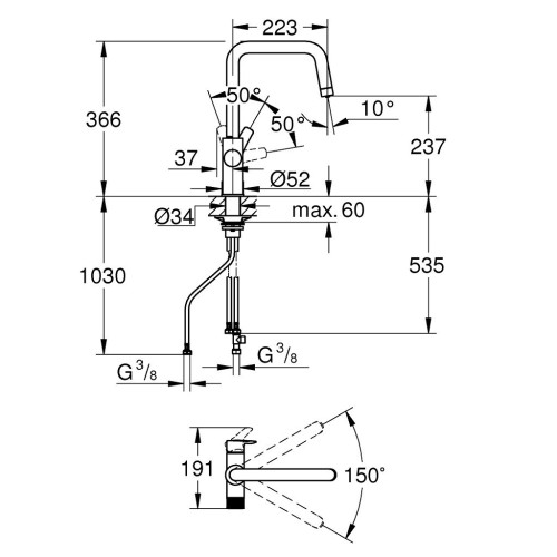 Смеситель Grohe Blue Pure Eurosmart (30583000) – Grohe (вид 2)