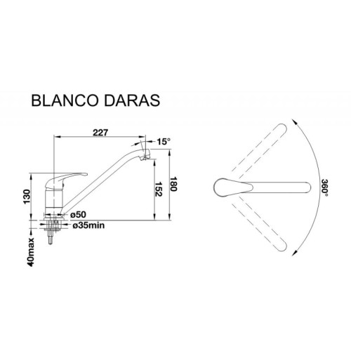 Змішувач Blanco DARAS АНТРАЦИТ (517721) – BLANCO (вид 1)