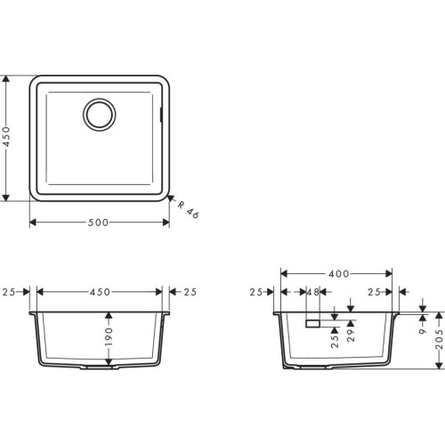 Мийка кухонна Hansgrohe S51 S510-U450/43431380 (43431380) – Hansgrohe (вид 1)