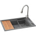 Мийка кухонна GRANADO Basic Estella grafito (+ змішувач Campo LUX inox + дозатор Redondo inox + кошик (ksg0109) – GRANADO
