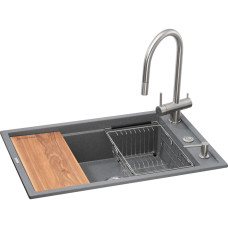 Мийка кухонна GRANADO Royal Estella grafito (+ подрібнювач Algar 1000 + змішувач Ferrol inox + дозатор Redondo inox + (ksg0309)