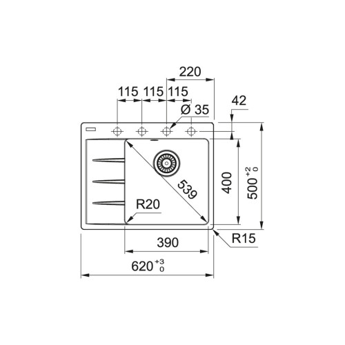Мийка кухонна Franke Centro CNG 611-62 TL (114.0630.461) – Franke (вид 1)