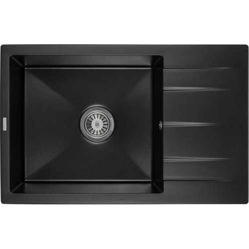 Мийка кухонна GRANADO NAVIA black shine з сифоном (775*495mm.) (gr3801) – GRANADO