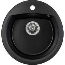 Мийка кухонна GRANADO RONDA black shine з сифоном (470*490mm.) (gr2201)