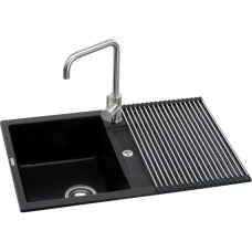 Мойка кухонная GRANADO комплект VALENCIA black shine_чаша ліворуч (ksg0701L)