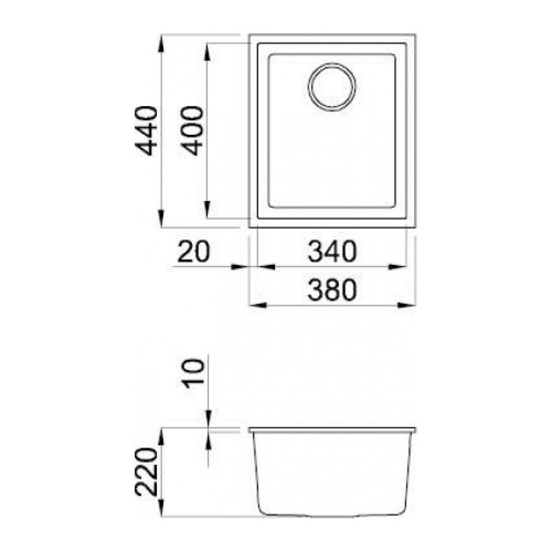 Мойка кухонная Elleci Q 100 under top aluminium 79 – ELLECI (вид 1)