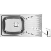 Мойка кухонная Deante Doppio, сталева мийка ZEN_0113 + змішувач BYU_060M, сатін (ZENA0113)