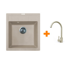 Мойка кухонная Adamant Brick Avena + змішувач (4824296209206)