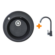 Мойка кухонная Adamant Sun графіт + змішувач (4824296910113)