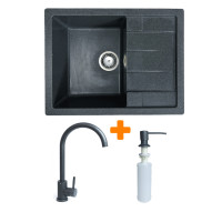 Мийка кухонна Adamant Anila графіт + змішувач та дозатор (182496900313)
