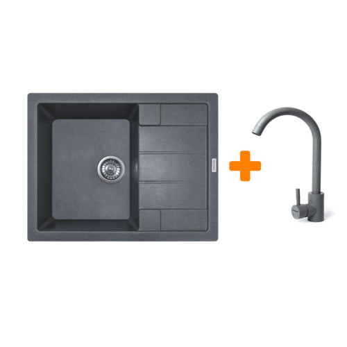 Мийка кухонна Adamant Anila сірий + змішувач (182496910304) – Adamant