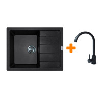 Мойка кухонная Adamant Anila чорний + змішувач (182496910303)