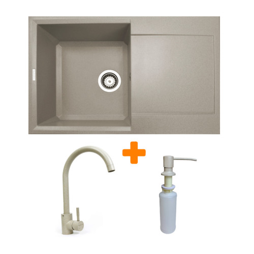 Мийка кухонна Adamant Horizon Avena + змішувач + дозатор (1824296901506) – Adamant