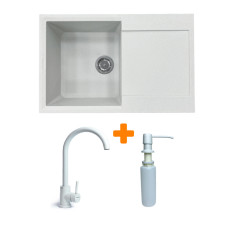 Мийка кухонна Adamant Horizon Old stone + змішувач + дозатор (182496901510)