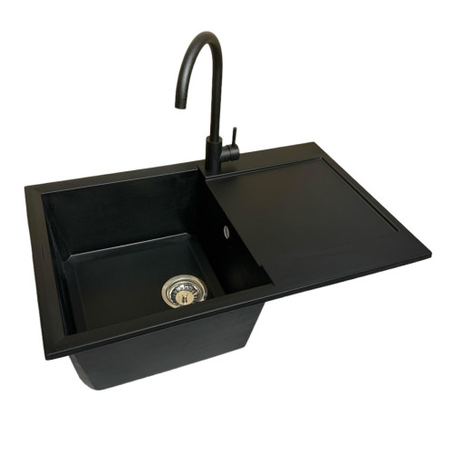 Мойка кухонная Adamant Horizon антрацит + змішувач + дозатор + ополіскувач склянок + кола (4824296106315) – Adamant (вид 1)