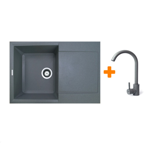 Мийка кухонна Adamant Horizon сірий + змішувач (1824296911504) – Adamant