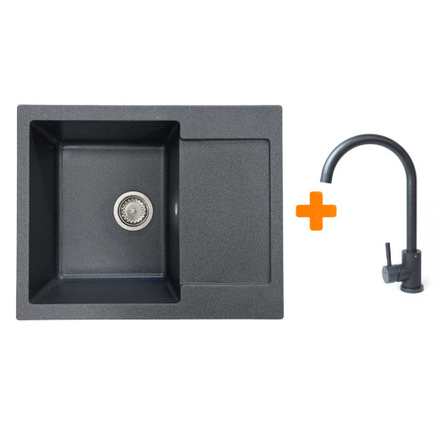 Мойка кухонная Adamant Minimal графіт + змішувач (1824296912313) – Adamant
