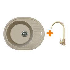 Мойка кухонная Adamant Ovum Сахара + змішувач (1824296910402)