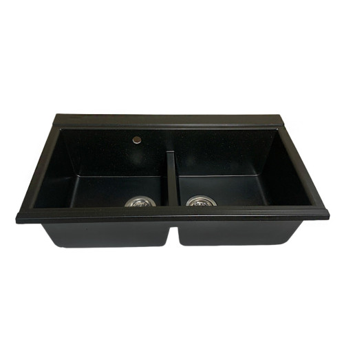 Мойка кухонная Adamant Similar чорний + змішувач + дозатор + ополіскувач склянок + колан (4824296106503) – Adamant (вид 2)