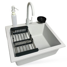 Мойка кухонная Adamant Univer Old stone + змішувач + дозатор + ополіскувач склянок + колан (4824296106610)