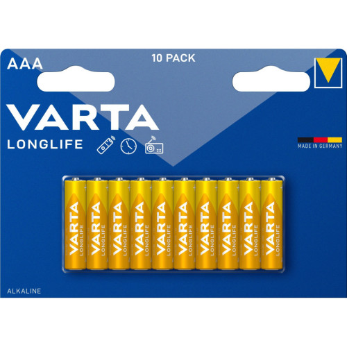 Батарейка Varta AAA Longlife лужна * 10 (04103101461) – Varta
