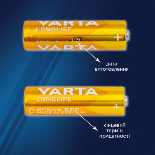Батарейка Varta AAA Longlife лужна * 10 (04103101461) – Varta (вид 1)