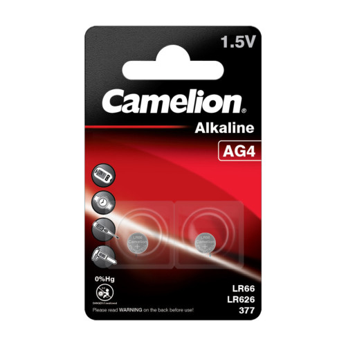 Батарейка AG4 / LR66 Alkaline * 2 Camelion (AG4-BP2) – Camelion