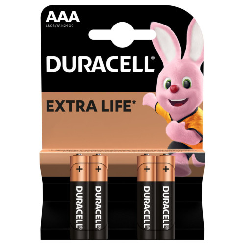 Батарейка Duracell AAA лужні 4 шт. в упаковці (5000394052543 / 81545421) – DURACELL (вид 1)