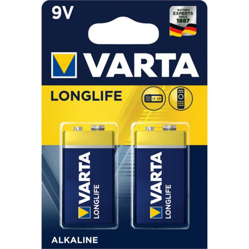 Батарейка Varta Longlife 9V 6LR61 *2 (04122101412) – Varta