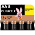 Батарейка Duracell AA лужні 8 шт. в упаковці (5000394006522 / 81417083 / 81480361) – DURACELL