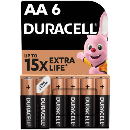 Батарейка Duracell AA лужні 6 шт. в упаковці (5007757) – DURACELL