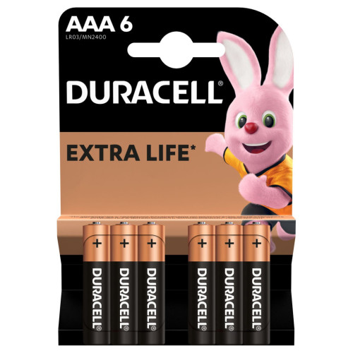 Батарейка Duracell AAA лужні 6 шт. в упаковці (5000394107472 / 81483511) – DURACELL (вид 1)