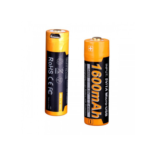 Акумулятор Fenix 14500 micro usb зарядка (ARB-L14-1600U) – Fenix
