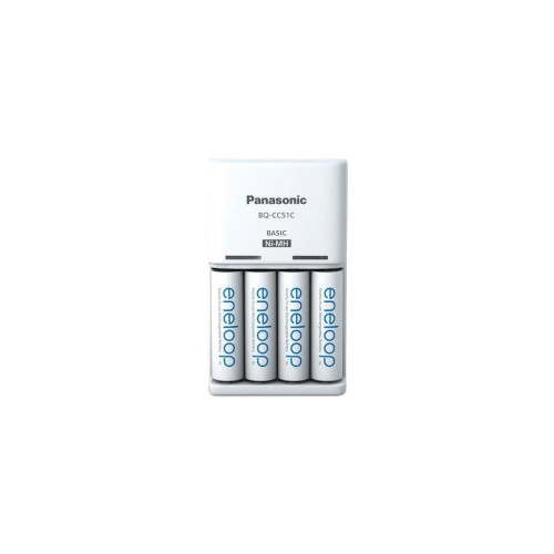 Зарядное устройство для аккумуляторов Panasonic Basic Charger + Eneloop 4AA 2000 mAh New (K-KJ51MCD40E) – Panasonic