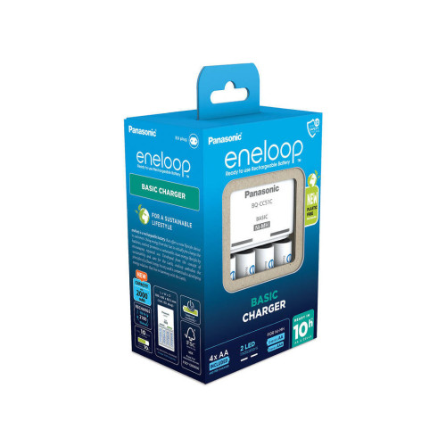 Зарядное устройство для аккумуляторов Panasonic Basic Charger + Eneloop 4AA 2000 mAh New (K-KJ51MCD40E) – Panasonic (вид 1)