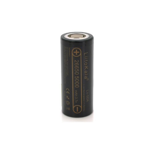 Аккумулятор 26650 5000mAh (5100-5500mAh) 25A, 3.7V (2.5-4.2V), Black, 2шт в уп., ціна за 1шт Liitokala (Lii-50A / 23383) – Liitokala