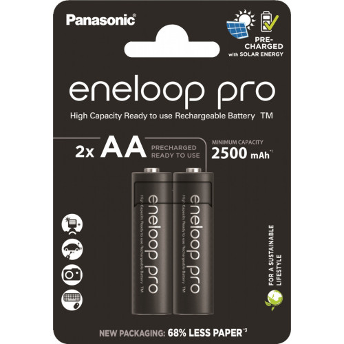 Аккумулятор Panasonic AA Eneloop 2500mAh Pro NI-MH * 2 (BK-3HCDE/2CP) – Panasonic