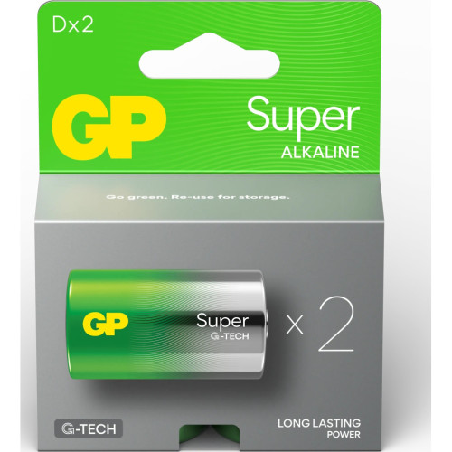 Батарейка Gp D Super Alkaline LR20 * 2 (13A21-SB2 / 4891199220142) – Gp (вид 1)