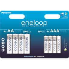 Аккумулятор Panasonic AA Eneloop 2000mAh NI-MH * 4 + AAA 800mAh NI-MH * 4 (BK-3MCDE+4MCDE/8CP)