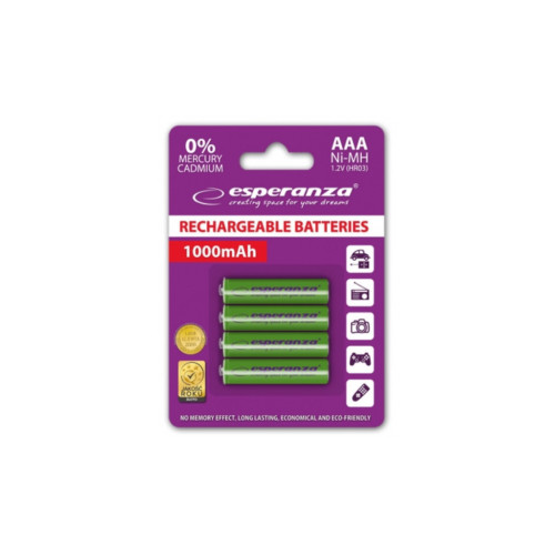 Аккумулятор Esperanza AAA 1000mAh Ni-MH * 4 green (EZA102G) – Esperanza