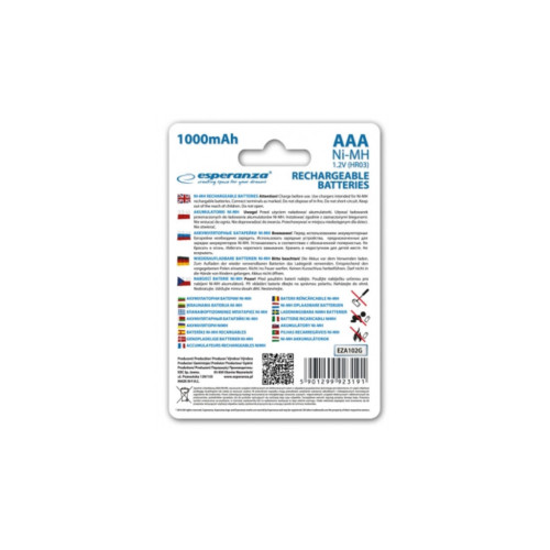Аккумулятор Esperanza AAA 1000mAh Ni-MH * 4 green (EZA102G) – Esperanza (вид 1)