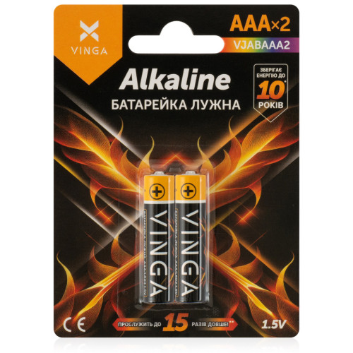 Батарейка AAA LR03 Alkaline 2pcs Blister Vinga (VJABAAA2) – Vinga