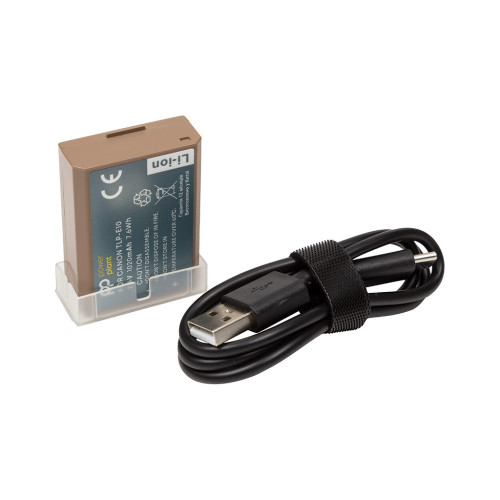 Акумулятор до фото/відео PowerPlant Canon TLP-E10 1020mAh з кабелем Type-C (CB971275) – PowerPlant