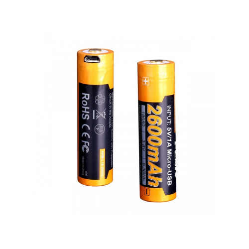 Акумулятор Fenix 18650 2600 mAh micro usb зарядка (ARB-L18-2600U) – Fenix