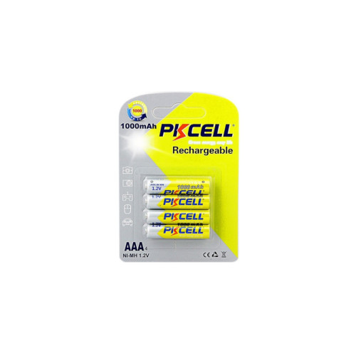 Акумулятор AAA R03 1000mAh 1.2V NiMH Rechargeable Battery, 4шт/бл PkCell (PC/AAA1000-4BR) – PkCell