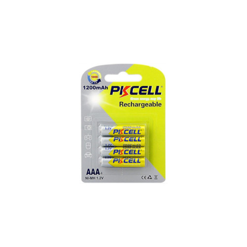 Аккумулятор AAA R03 1200mAh 1.2V NiMH Rechargeable Battery, 4шт/бл PkCell (PC/AAA1200-4B) – PkCell
