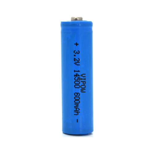 Аккумулятор 14500 600mAh, LiFePO4, TipTop, 3.2V, Blue Vipow (IFR14500-600mAhTT / 21440) – Vipow