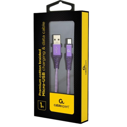 Дата кабель USB 2.0 Micro 5P to AM Cablexpert (CC-USB2B-AMmBM-1M-PW) – Cablexpert (вид 1)