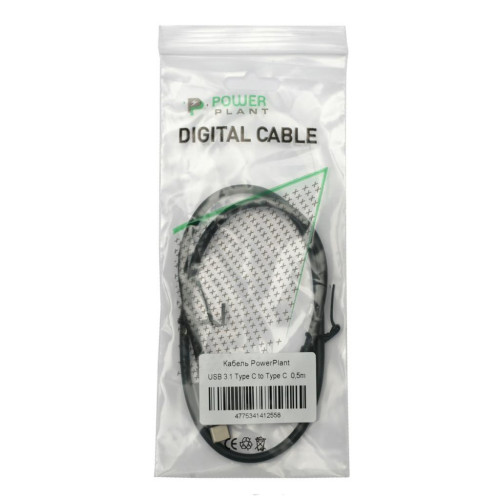 Дата кабель USB 3.0 Type-C to Type-C 0.5m PowerPlant (KD00AS1255) – PowerPlant (вид 1)